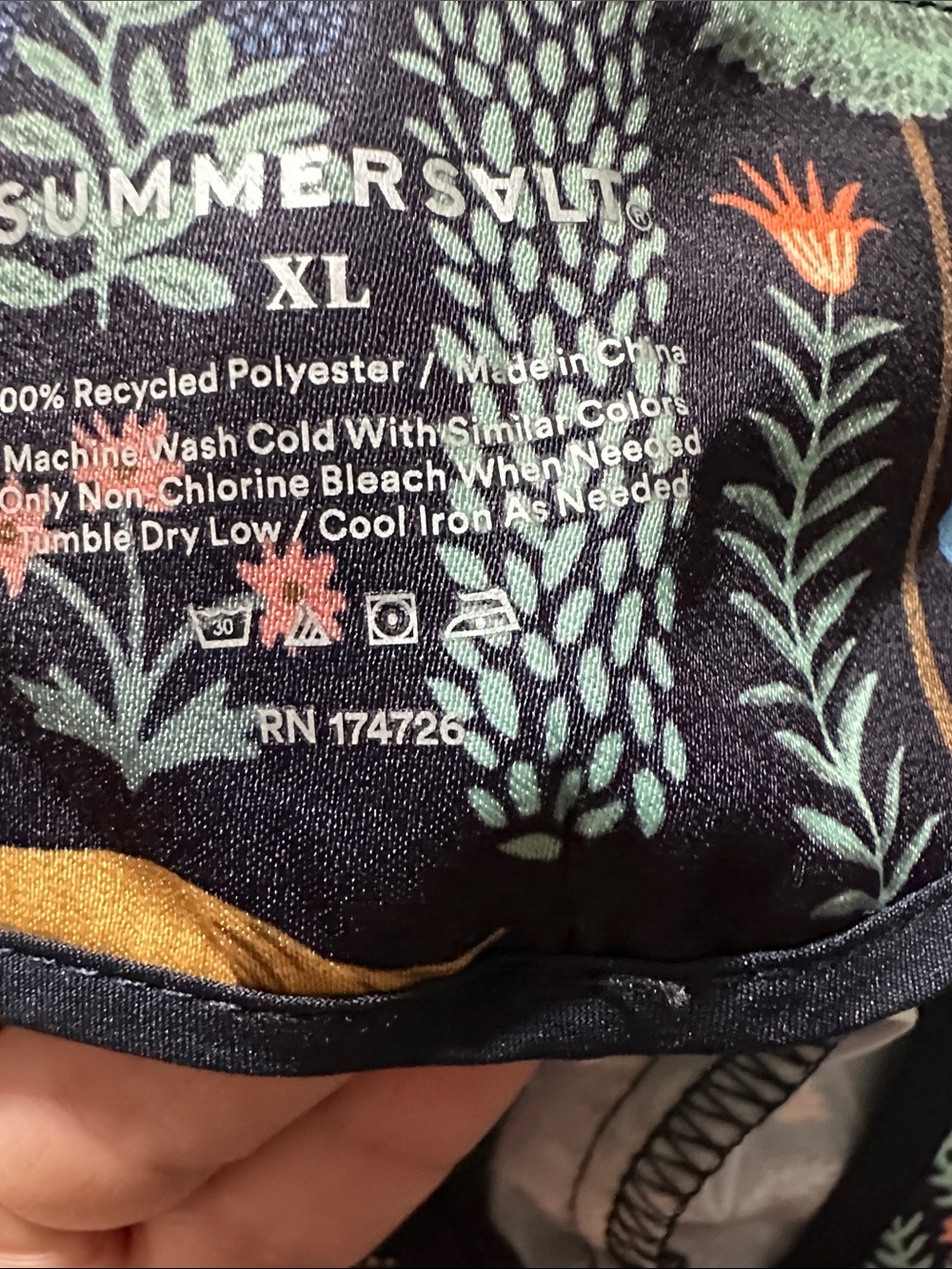 summersalt Black Button-Down Shirt with Multicolor Nature & Animal Print - Picture 4 of 6